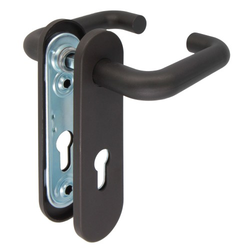 MANILLA 3PB72, ACERO + POLIPROPILENO, NEGRO, CON BOCALLAVE A 72 mm